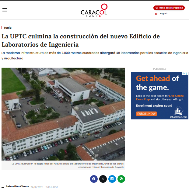 La UPTC culmina la construcción del nuevo Edificio de Laboratorios de Ingeniería